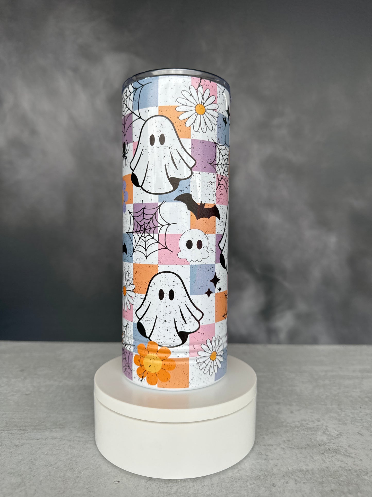 Spooky Ghost Tumbler - Insulated Stainless Steel Drinkware | Halloween & Fall-Themed Ghost Design