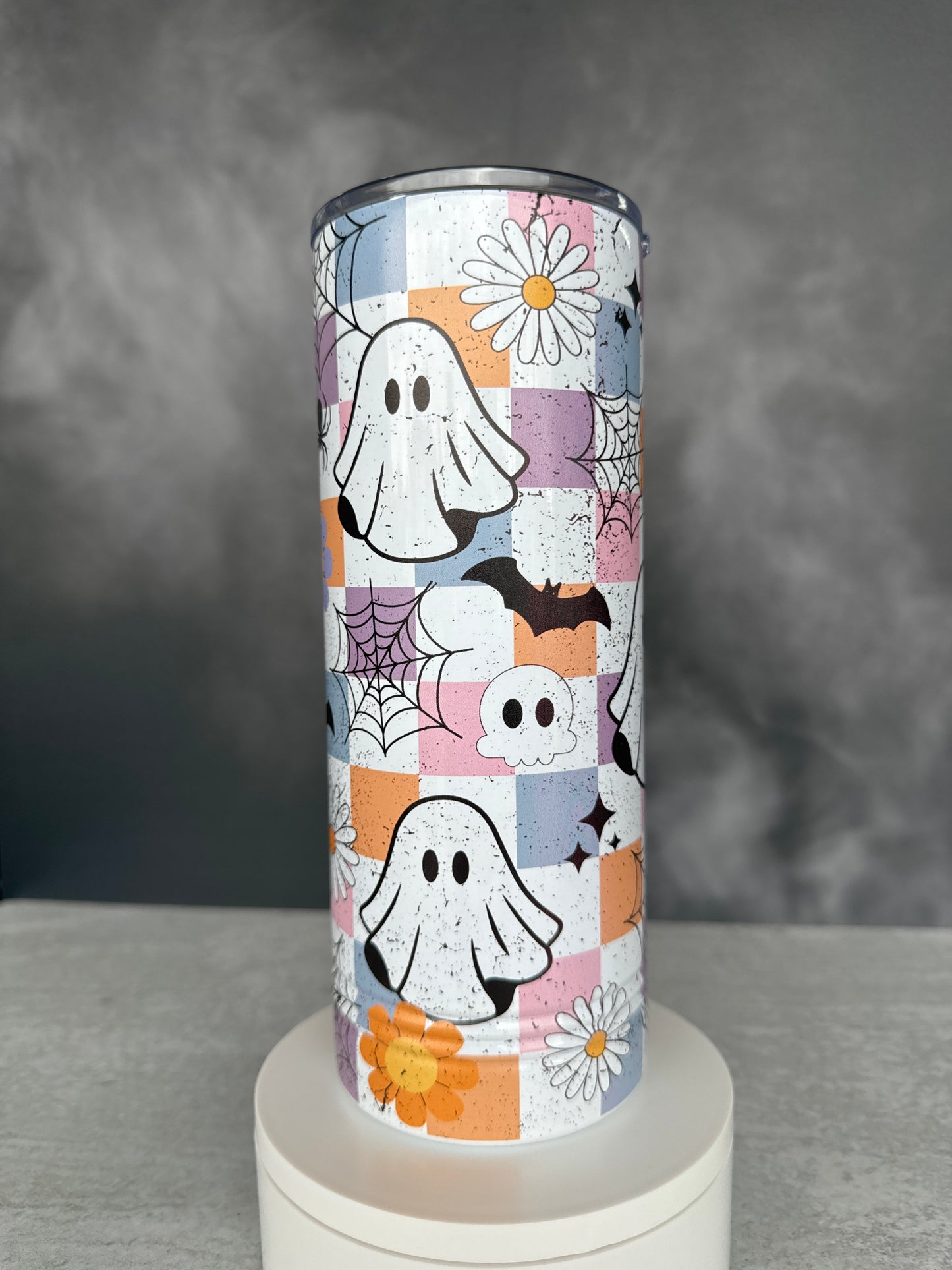 Spooky Ghost Tumbler - Insulated Stainless Steel Drinkware | Halloween & Fall-Themed Ghost Design