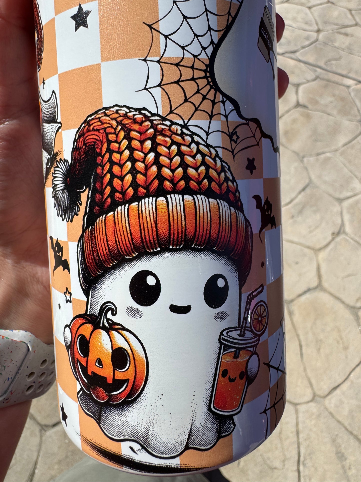 Spooky Ghost Tumbler - Insulated Stainless Steel Drinkware | Halloween & Fall-Themed Ghost Design