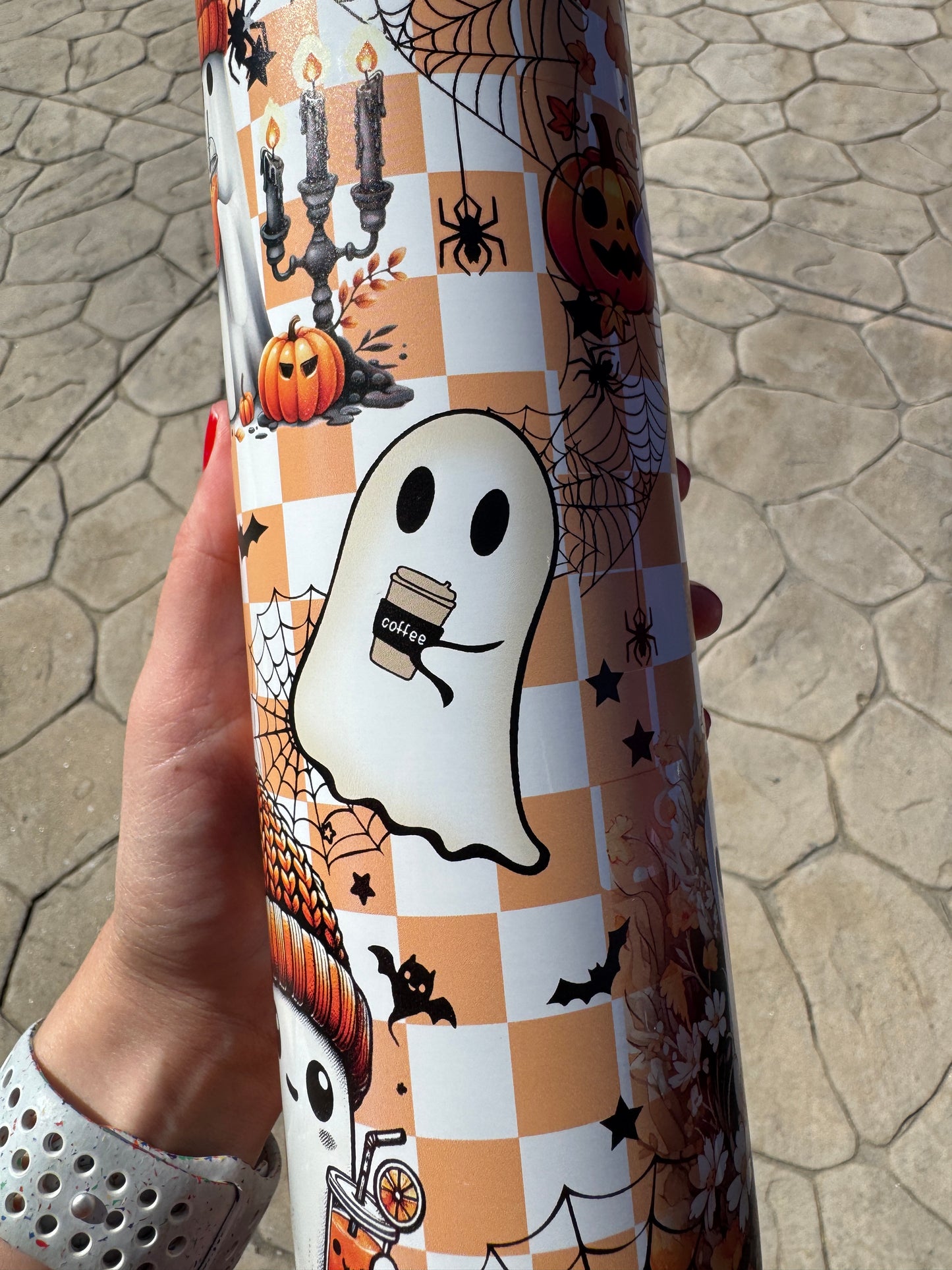 Spooky Ghost Tumbler - Insulated Stainless Steel Drinkware | Halloween & Fall-Themed Ghost Design