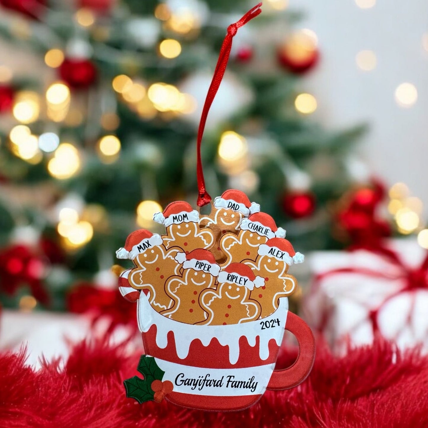 Gingerbread in a Mug Family Christmas Ornament