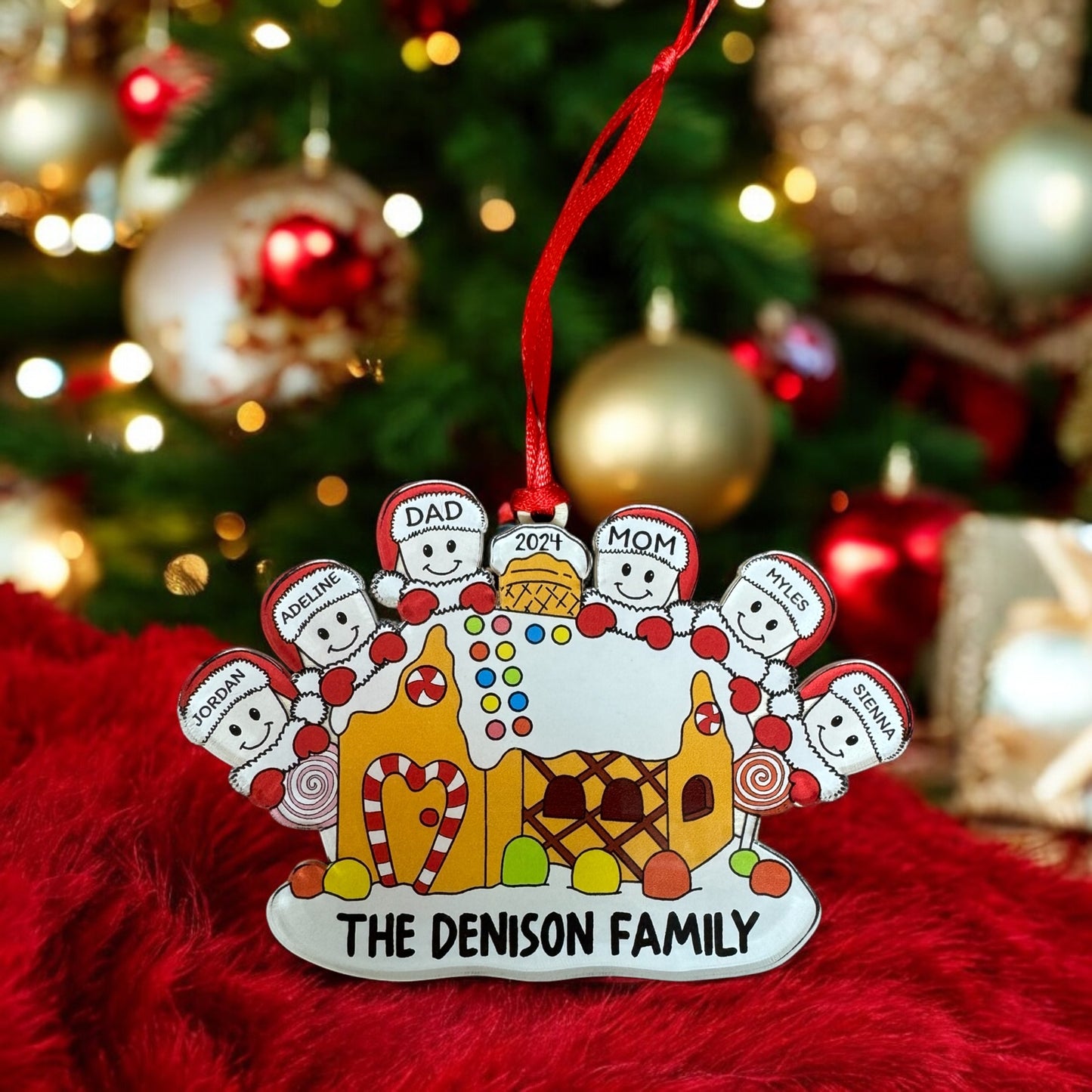 Gingerbread House Family Christmas Ornament